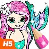Mermaid Coloring Book Glitter